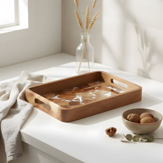 Wooden Tray Set 2 Pcs